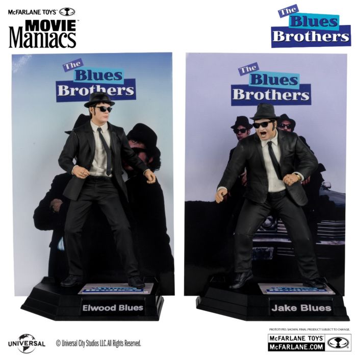 The Blues Brothers - Jake & Elwood Blues Movie Maniacs McFarlane Gold Label 6" Scale Posed PVC Figure 2-Pack