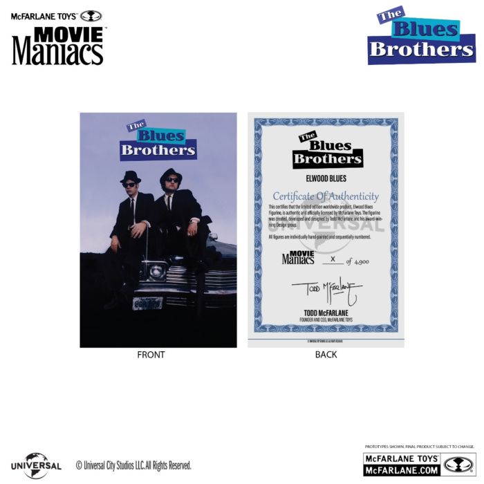 The Blues Brothers - Jake & Elwood Blues Movie Maniacs McFarlane Gold Label 6" Scale Posed PVC Figure 2-Pack