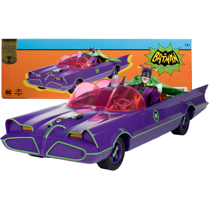 Batman (1966) - Batmobile & The Joker Figure DC Retro Gold Label 6" Scale Action Figure Vehicle 2-Pack