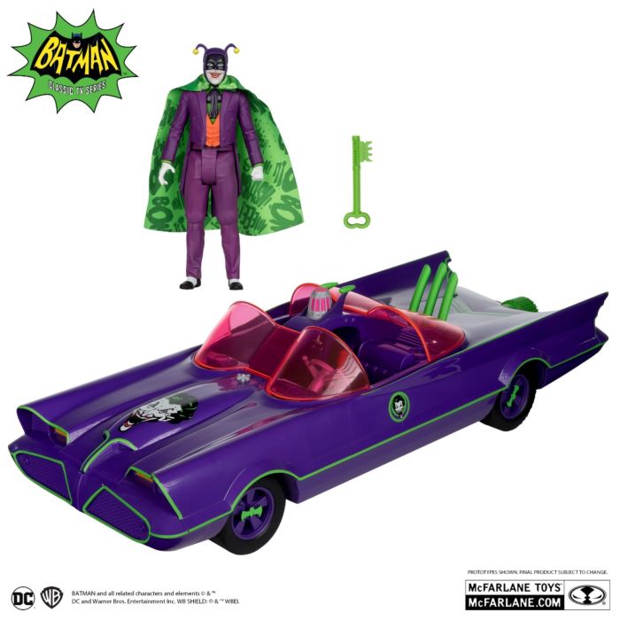 Batman (1966) - Batmobile & The Joker Figure DC Retro Gold Label 6" Scale Action Figure Vehicle 2-Pack