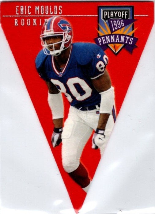 Eric Moulds, RC, #97, Pennants, 1996 Playoff Contenders Football NFL