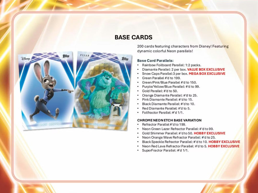 2026 Topps Disney Neon Hobby Box