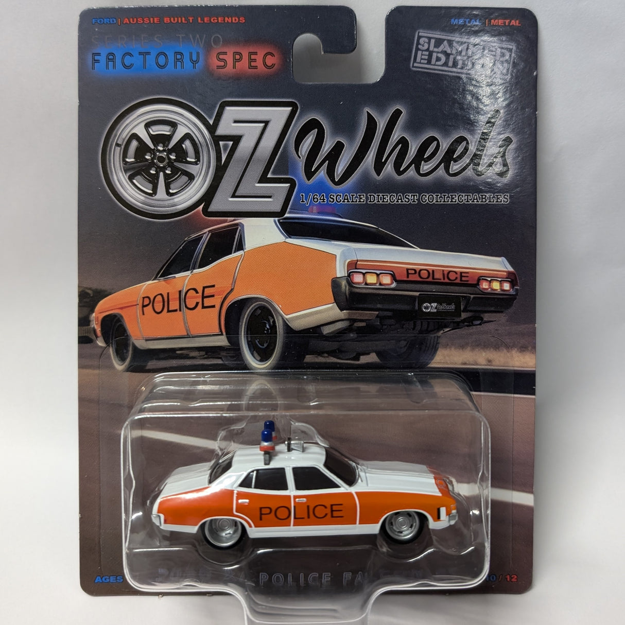 Ford XA Police Falcon GT, #10/12, Factory Spec, Oz Wheels Series 2, 1:64 Scale Diecast Car