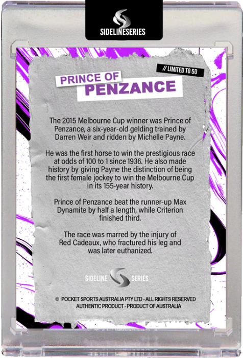 Prince Of Penzance Collectable BASE Card, Sideline Series