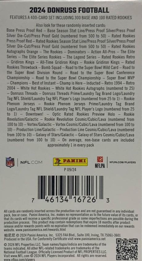 2024 Panini Donruss Football NFL Blaster Box
