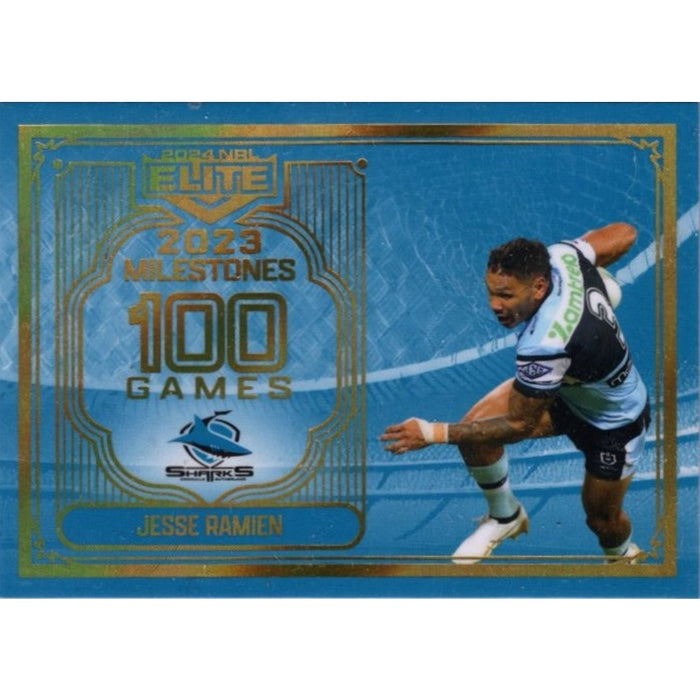 Jesse Ramen, 100 Games Case Card, 2024 TLA Elite NRL Rugby League