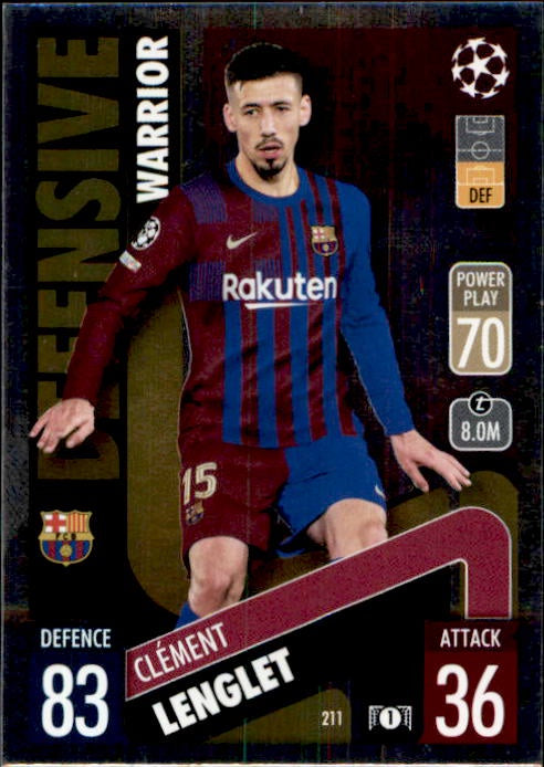 Clement Lenglet, Defensive Warrior, 2021-22 Topps Match Attax UEFA Champions & Europa League
