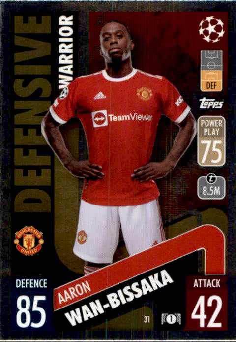 Aaron Wan-Bissaka, Defensive Warrior, 2021-22 Topps Match Attax UEFA Champions & Europa League
