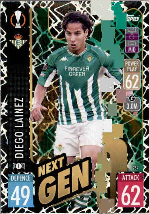 Diego Lainez, Next Gen, 2021-22 Topps Match Attax UEFA Champions & Europa League