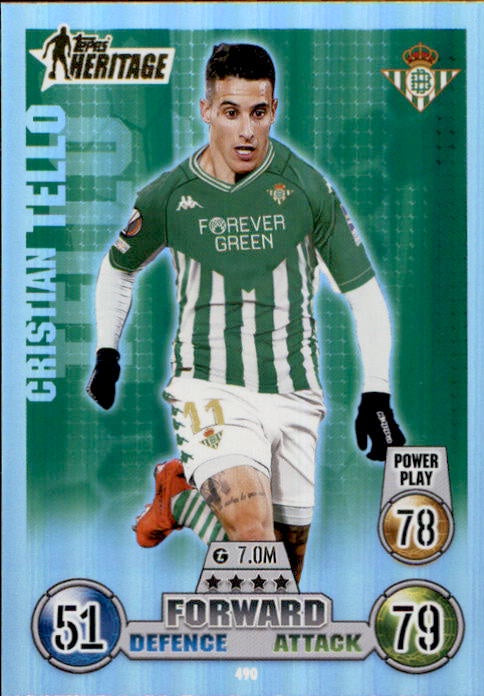 Cristian Tello, Topps Heritage, 2021-22 Topps Match Attax UEFA Champions & Europa League