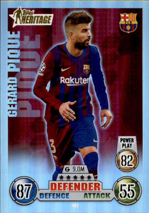Gerard Pique, Topps Heritage, 2021-22 Topps Match Attax UEFA Champions & Europa League