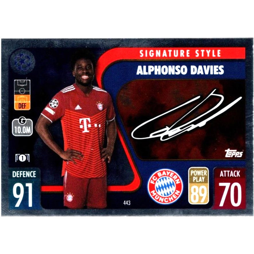 Alphonso Davies, Signature Style, 2021-22 Topps Match Attax UEFA Champions & Europa League