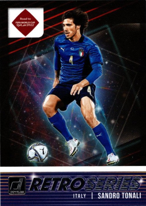Sandro Tonali, Retro Series, 2021-22 Panini Donruss Soccer Road To FIFA World Cup Qatar