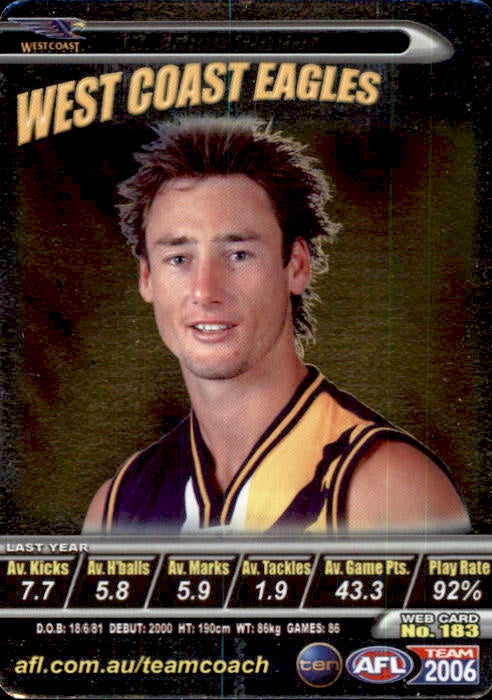 Adam Hunter, Silver, 2006 Teamcoach AFL