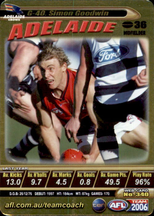 Simon Goodwin, Gold, 2006 Teamcoach AFL