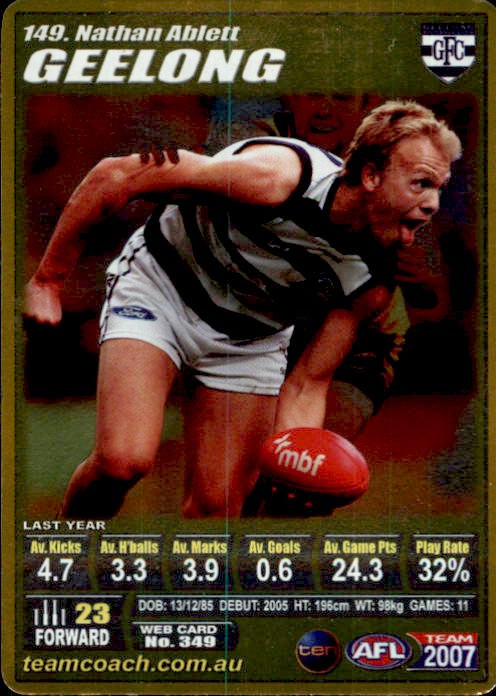 Nathan Ablett, Gold, 2007 Teamcoach AFL