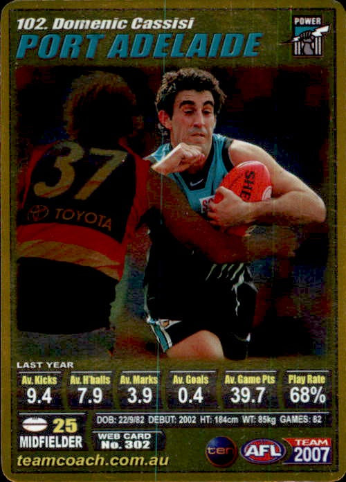 Domenic Cassisi, Gold, 2007 Teamcoach AFL