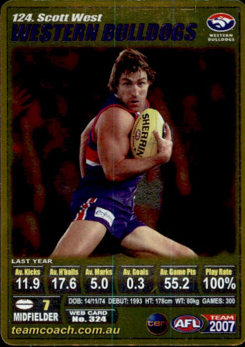 Scott West, Gold, 2007 Teamcoach AFL