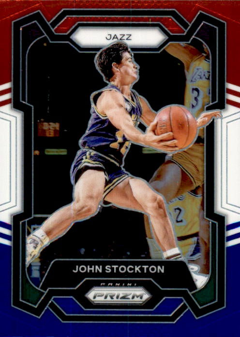 John Stockton, Red White Blue Prizm, 2023-24 Panini Prizm Basketball NBA