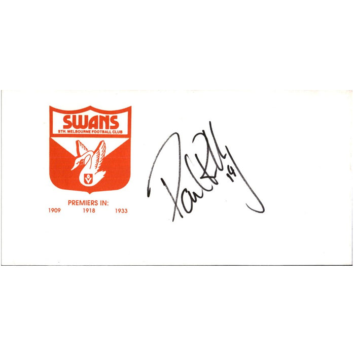 Paul Kelly Signed South Melbourne Swans Envelope