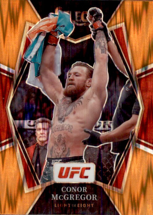 Conor McGregor, Premier Level, Orange Flash Prizm, 2022 Panini Select UFC