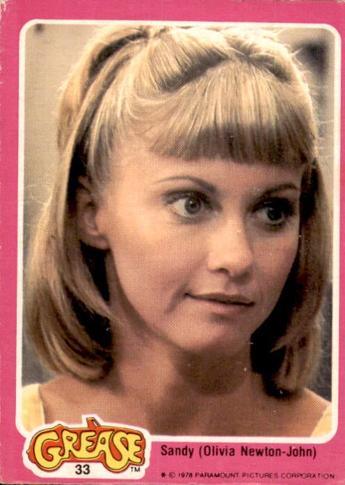 Sandy (Olivia Newton-John), #33 (G), 1978 Topps GREASE Collector Cards