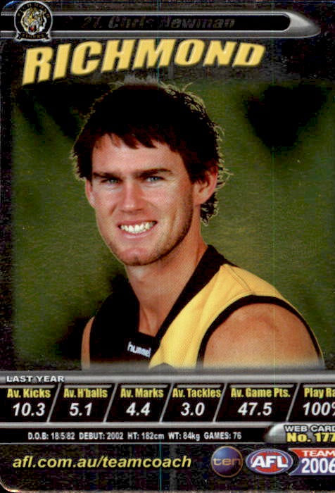 Chris Newman, Silver, 2006 Teamcoach AFL