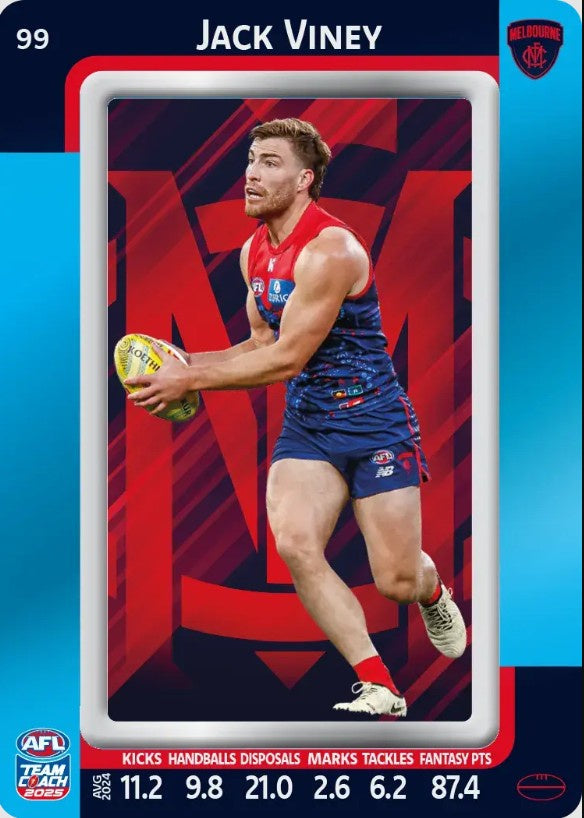 Jack Viney, #99, Blue Parallel, 2025 Teamcoach AFL
