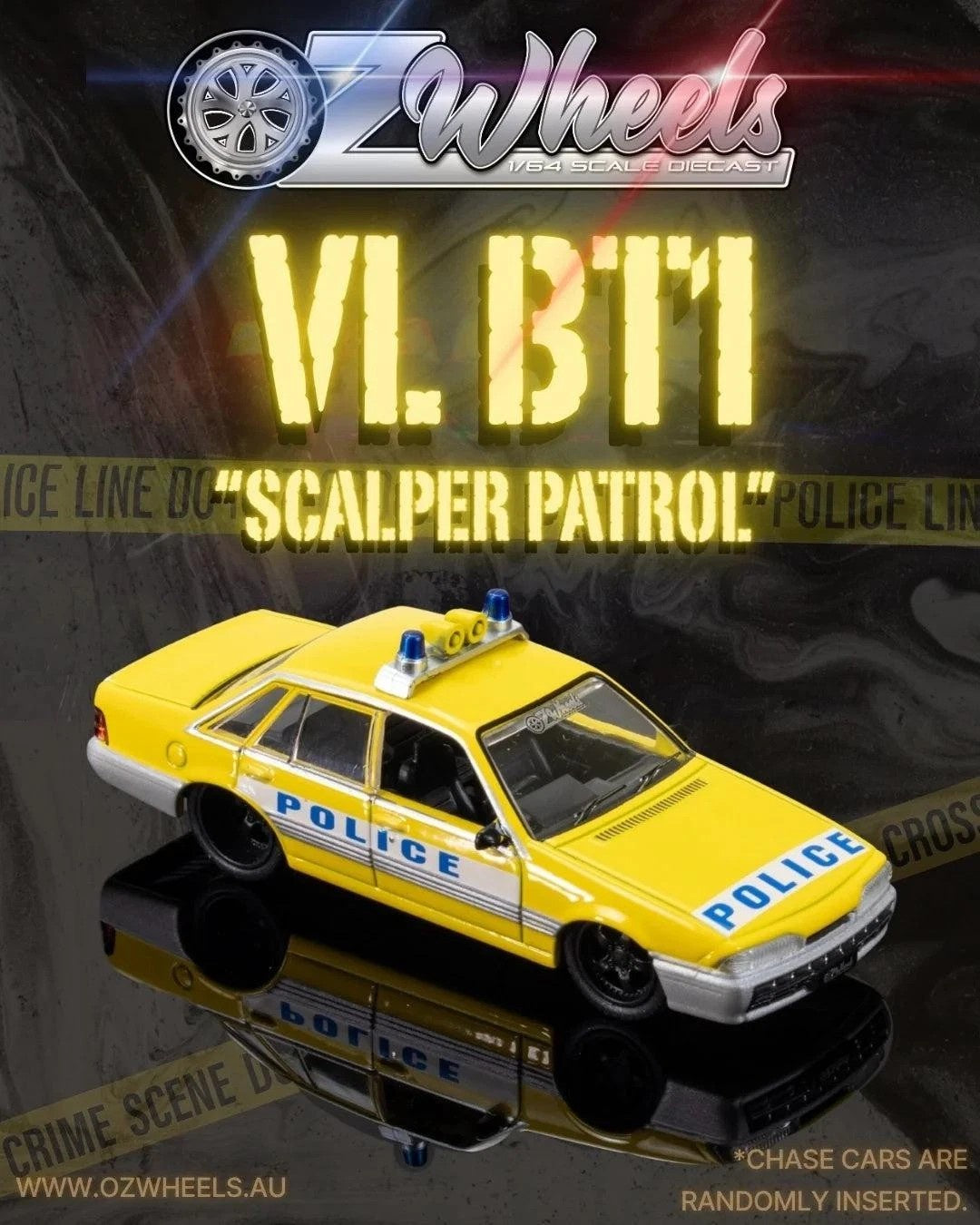Oz Wheels, 1986 Holden VL Commodore POLICE, Fully Sick Detail FSD's Series 2 - 1:64 Scale Diecast - MAX 2 Per Customer