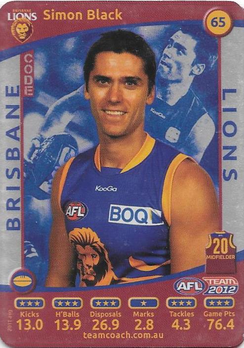 2012 Teamcoach AFL Silver Parallel card - 1 to 200 - Pick Your Card