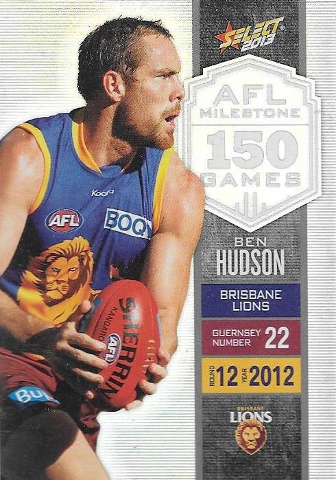 Ben Hudson, 150 Game Milestone, 2013 Select AFL Champions
