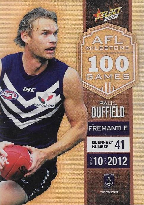 Paul Duffield, 100 Game Milestone, 2013 Select AFL Champions