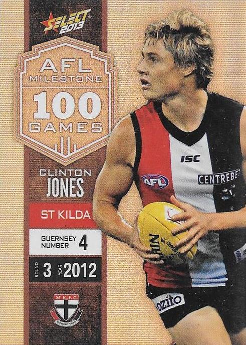 Clinton Jones, 100 Game Milestone, 2013 Select AFL Champions