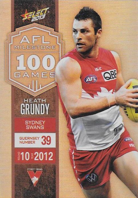 Heath Grundy, 100 Game Milestone, 2013 Select AFL Champions