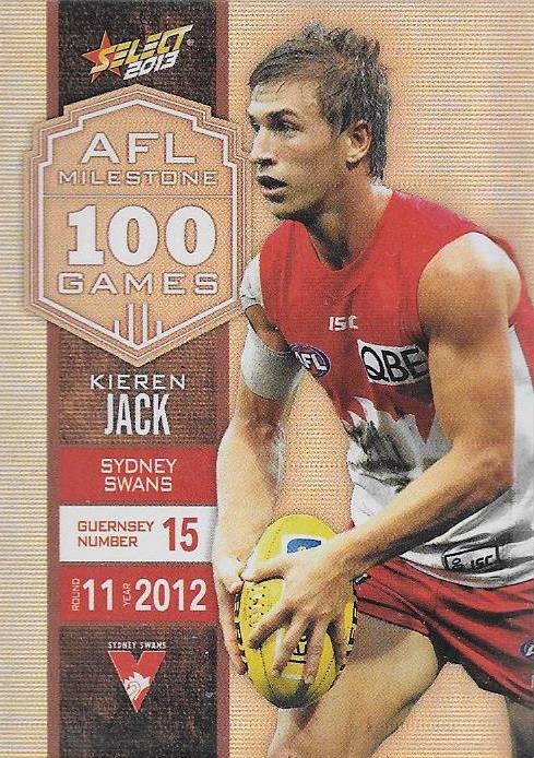 Kieran Jack, 100 Game Milestone, 2013 Select AFL Champions