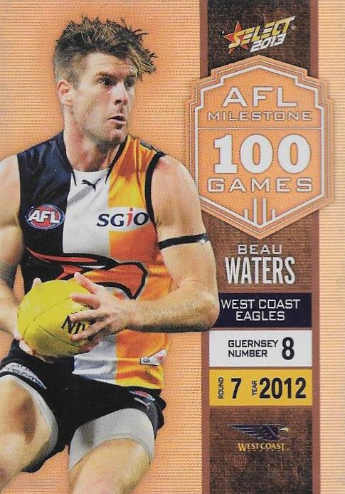 Beau Waters, 100 Game Milestone, 2013 Select AFL Champions