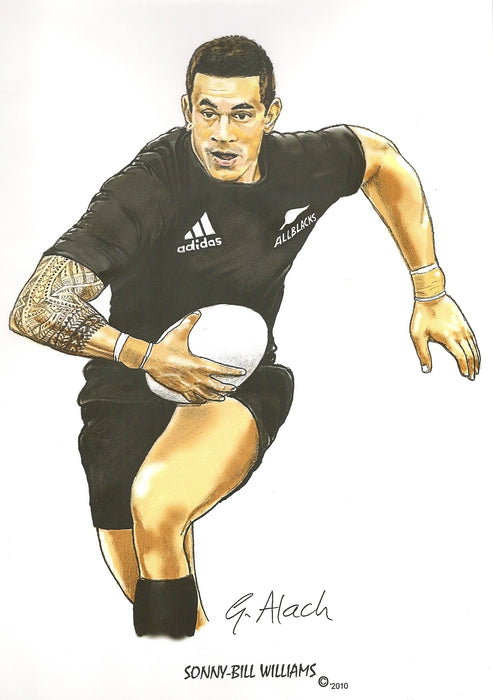 Sonny Bill Williams, All Blacks, GregsArt A4 Print