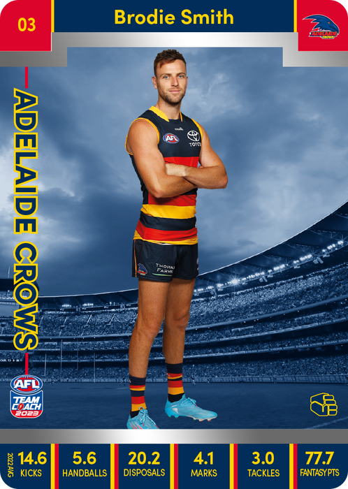 Brodie Smith, 03, Silver Parallel, 2023 Teamcoach AFL