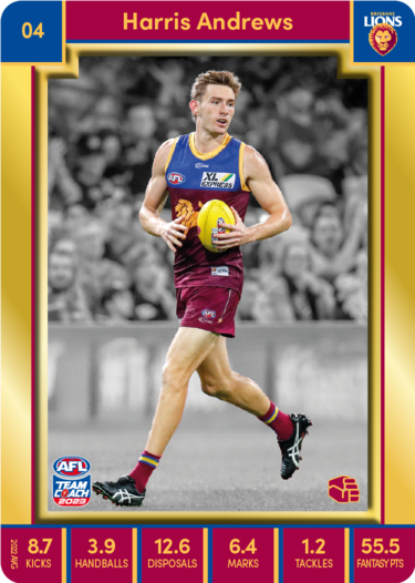 Harris Andrews, 04, Gold Parallel, 2023 Teamcoach AFL