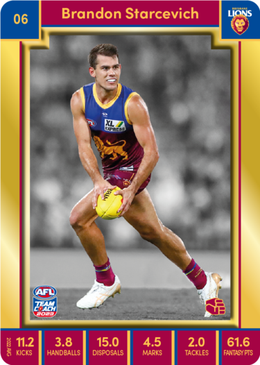 Brandon Starcevich, 06, Gold Parallel, 2023 Teamcoach AFL