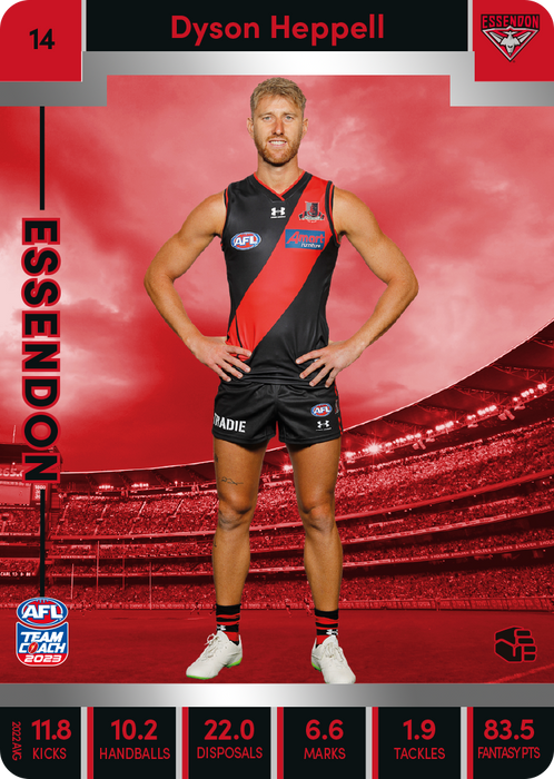 Dyson Heppell, 14, Silver Parallel, 2023 Teamcoach AFL