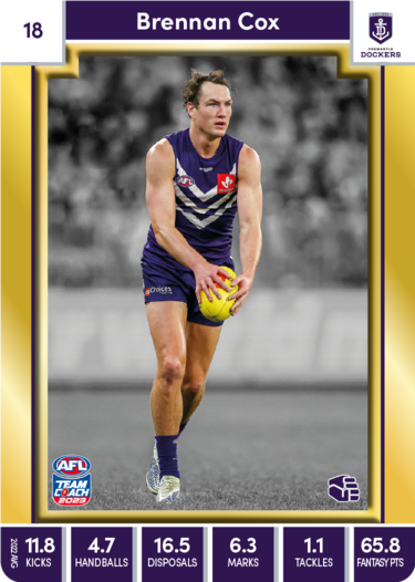 Brennan Cox, 18, Gold Parallel, 2023 Teamcoach AFL