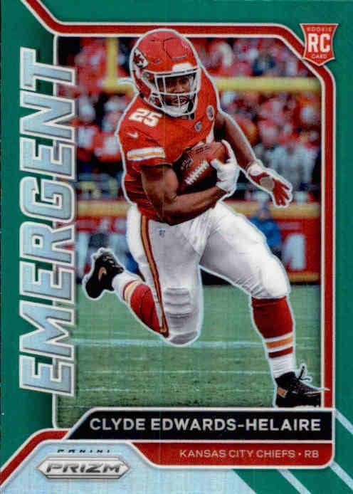 Clyde Edwards-Helaire, Green Emergent, 2020 Panini Prizm Football NFL
