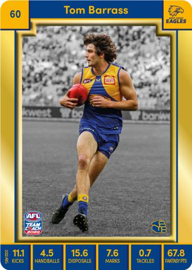 Tom Barrass, 60, Gold Parallel, 2023 Teamcoach AFL