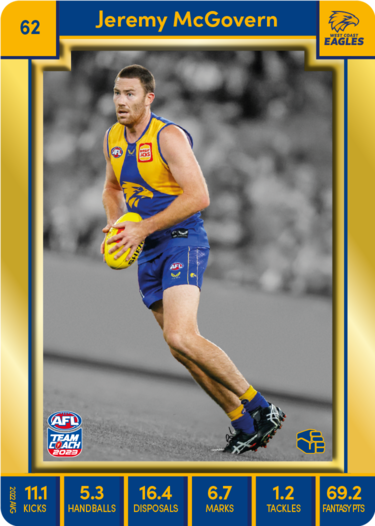 Jeremy McGovern, 62, Gold Parallel, 2023 Teamcoach AFL