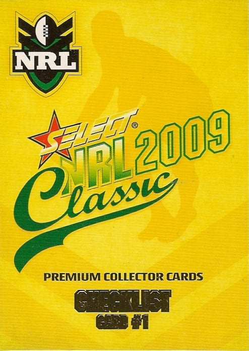 2009 Select NRL Classic Set of 195 Rugby League cards