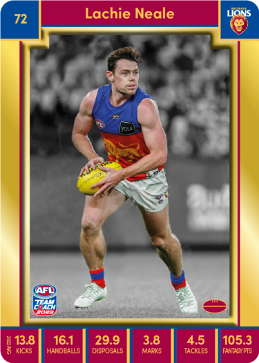 Lachie Neale, 72, Gold Parallel, 2023 Teamcoach AFL