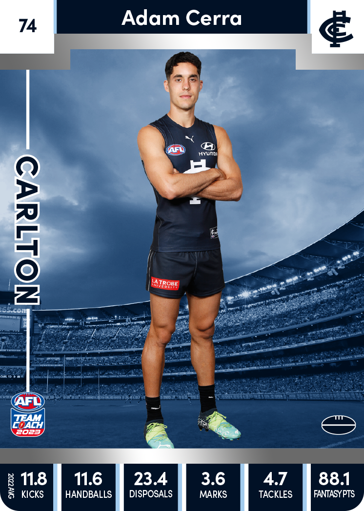 Adam Cerra, 74, Silver Parallel, 2023 Teamcoach AFL