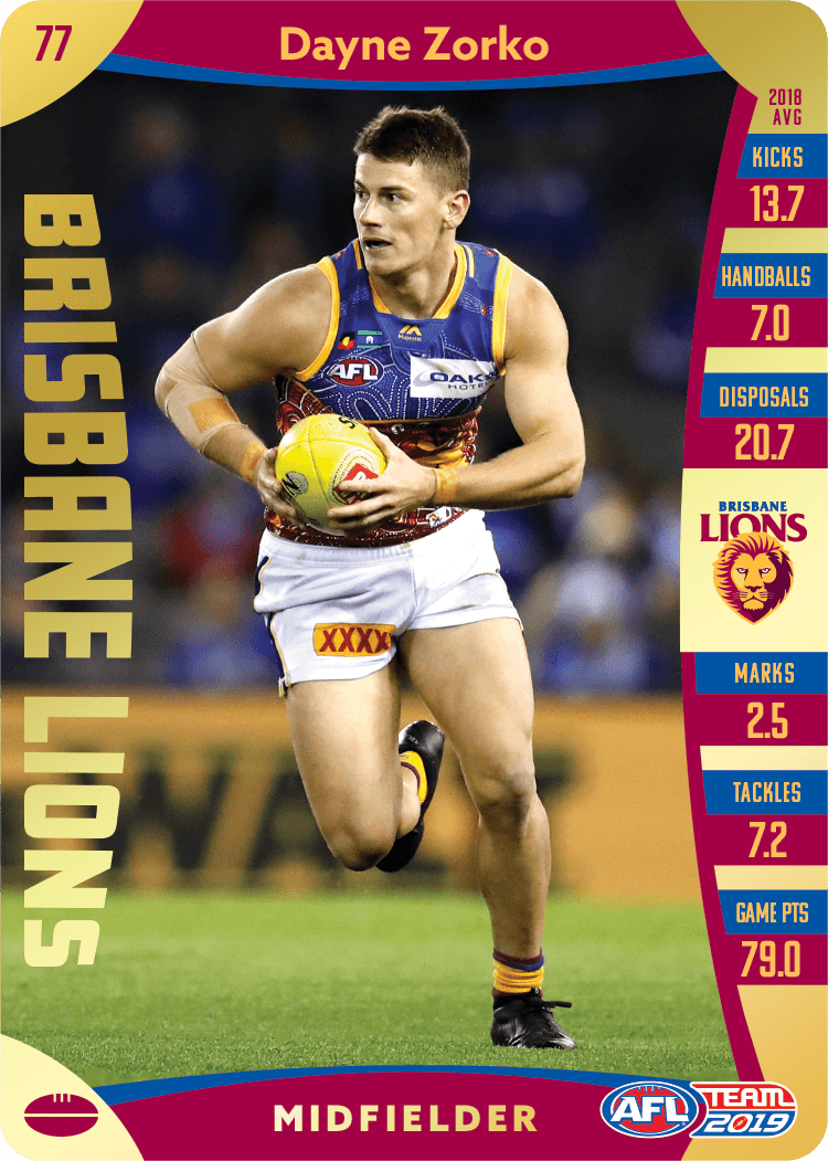 Dayne Zorko, Gold, 2019 Teamcoach AFL