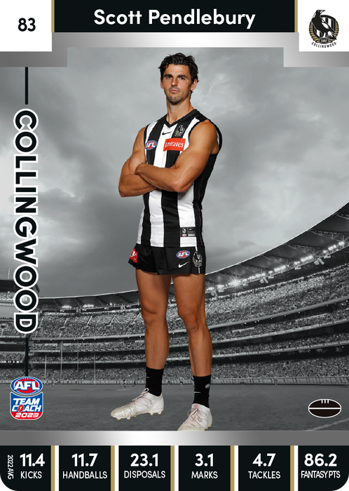 Scott Pendlebury, 83, Silver Parallel, 2023 Teamcoach AFL